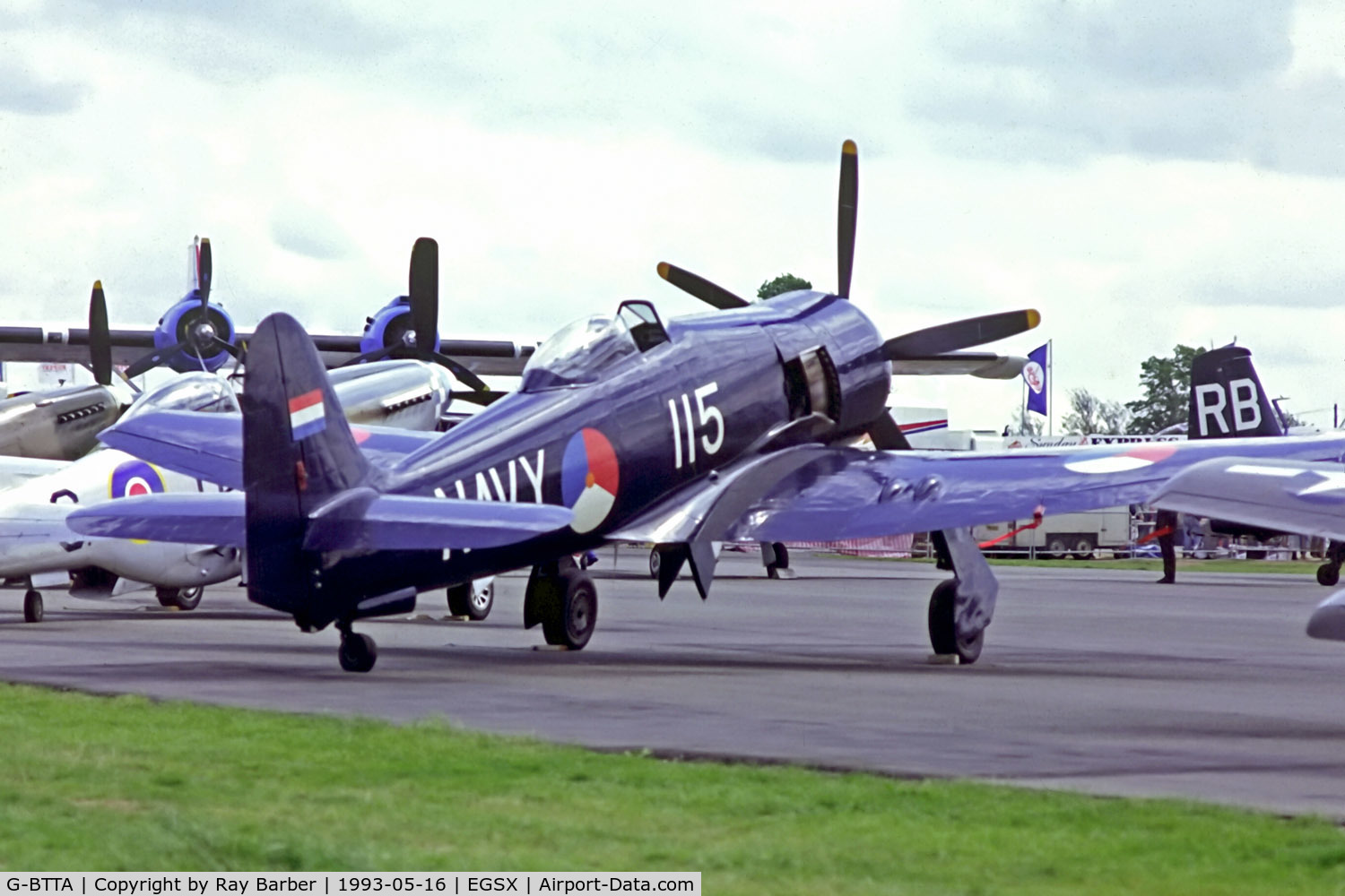 G-BTTA, 1948 Hawker Fury FB.10 C/N 37534, G-BTTA   Hawker Fury ISS [37534] North Weald~G 16/05/1993