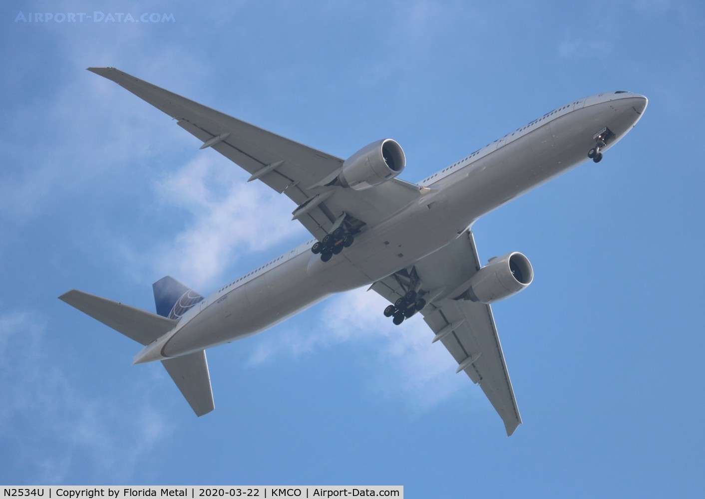 N2534U, 2017 Boeing 777-300/ER C/N 62645, MCO spotting 2020