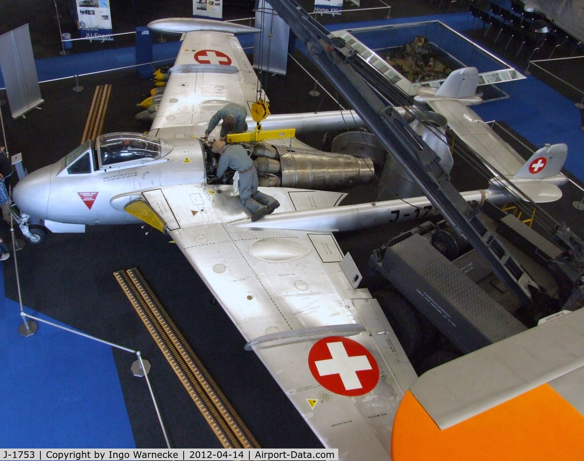 J-1753, De Havilland (F+W Emmen) DH-112 Venom FB.54 C/N 923, De Havilland (F+W Emmen) D.H.112 Venom FB54 at the Flieger-Flab-Museum, Dübendorf