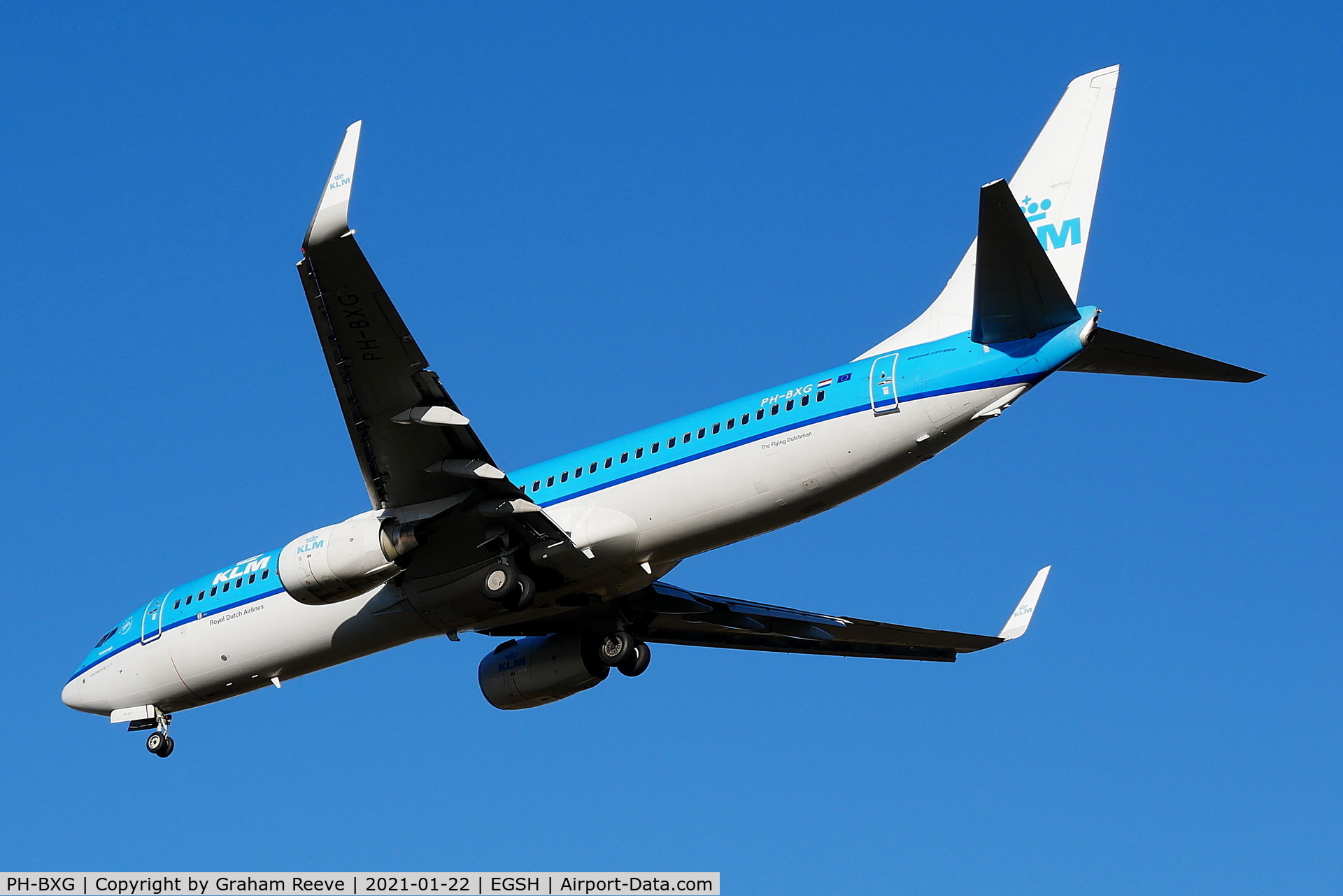 PH-BXG, 2000 Boeing 737-8K2 C/N 30357, On approach to Norwich.