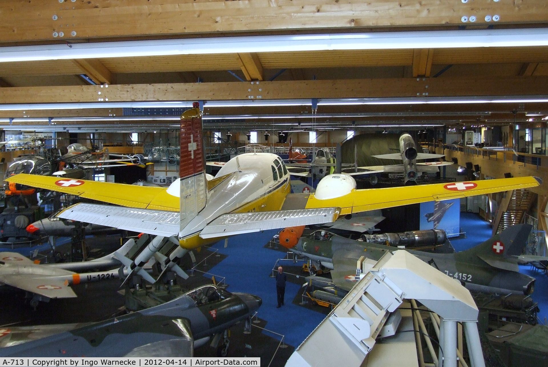 A-713, 1957 Beech E50 Twin Bonanza C/N EH-58, Beechcraft E50 Twin Bonanza at the Flieger-Flab-Museum, Dübendorf