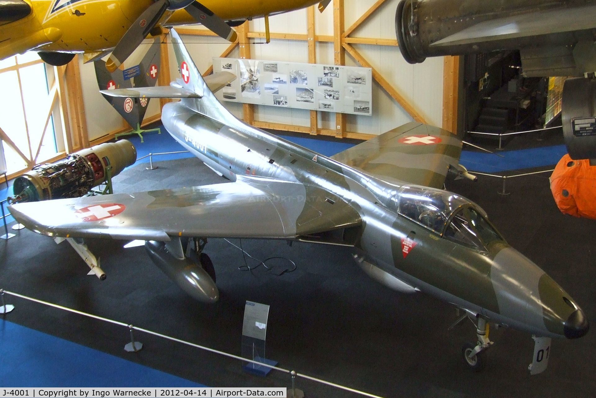 J-4001, Hawker Hunter F.58 C/N 41H-679911, Hawker Hunter F58 at the Flieger-Flab-Museum, Dübendorf