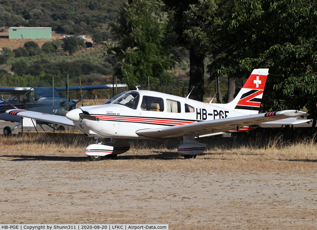 HB-PGE, 1981 Piper PA-28-181 C/N 28-8190204, Parked at the General Aviation area...