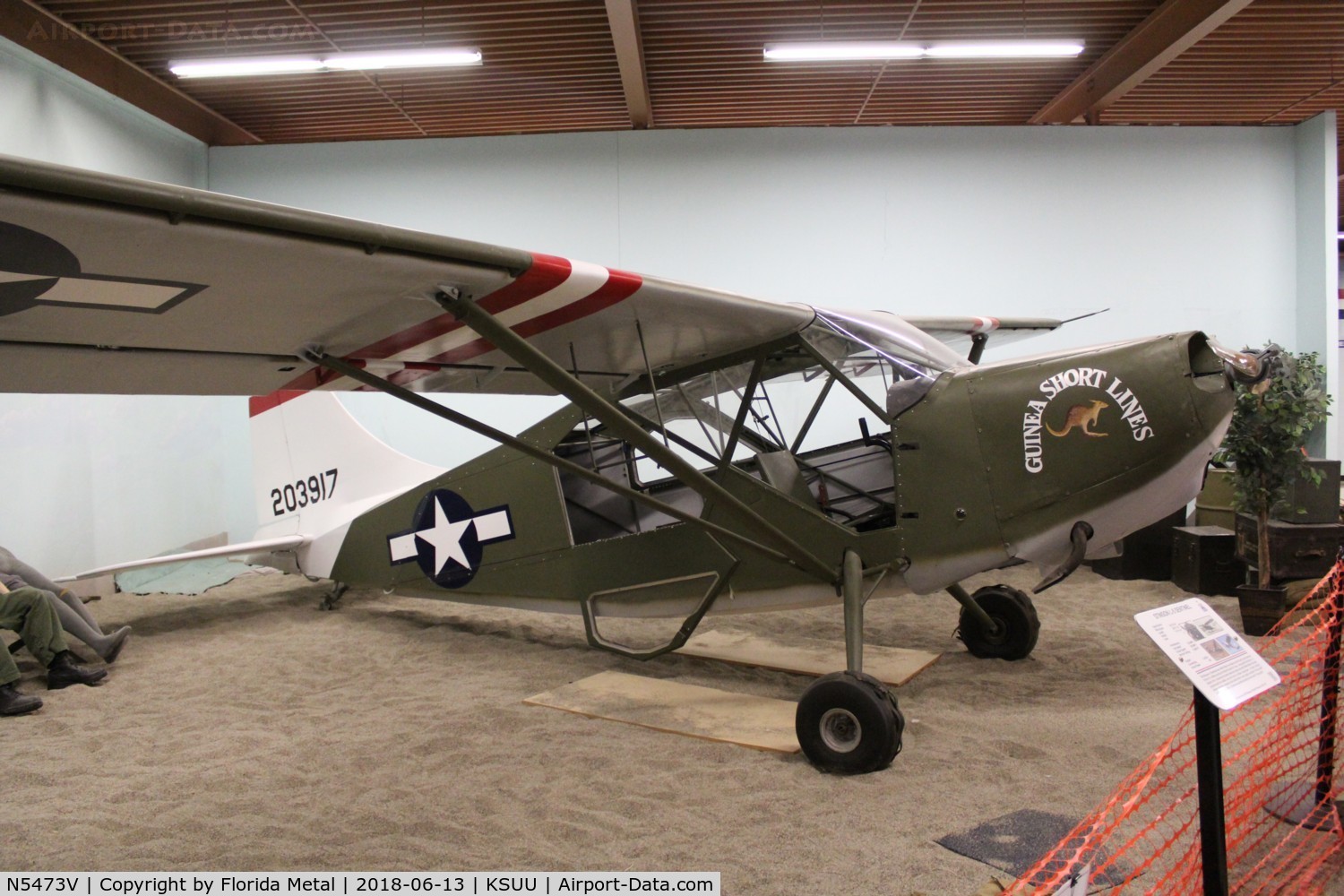 N5473V, Stinson L-5 Sentinel C/N 03917, Travis AFB Museum 2018