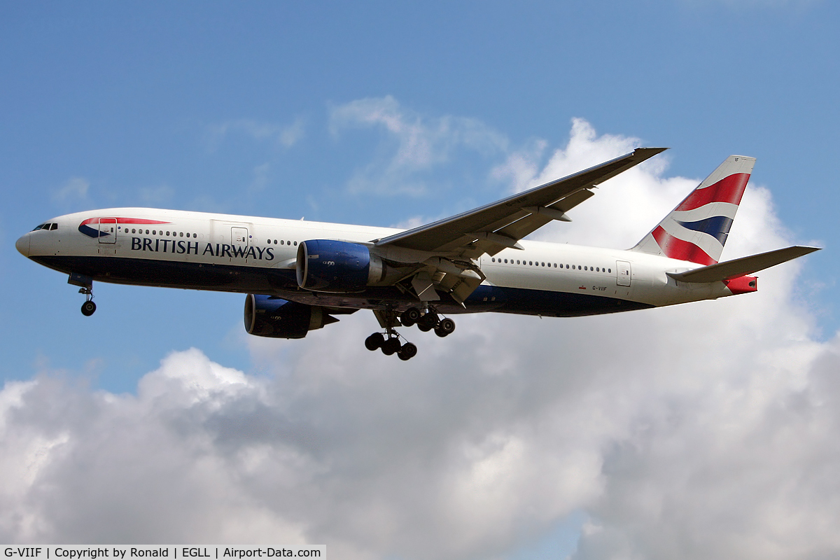 G-VIIF, 1997 Boeing 777-236 C/N 27488, at lhr