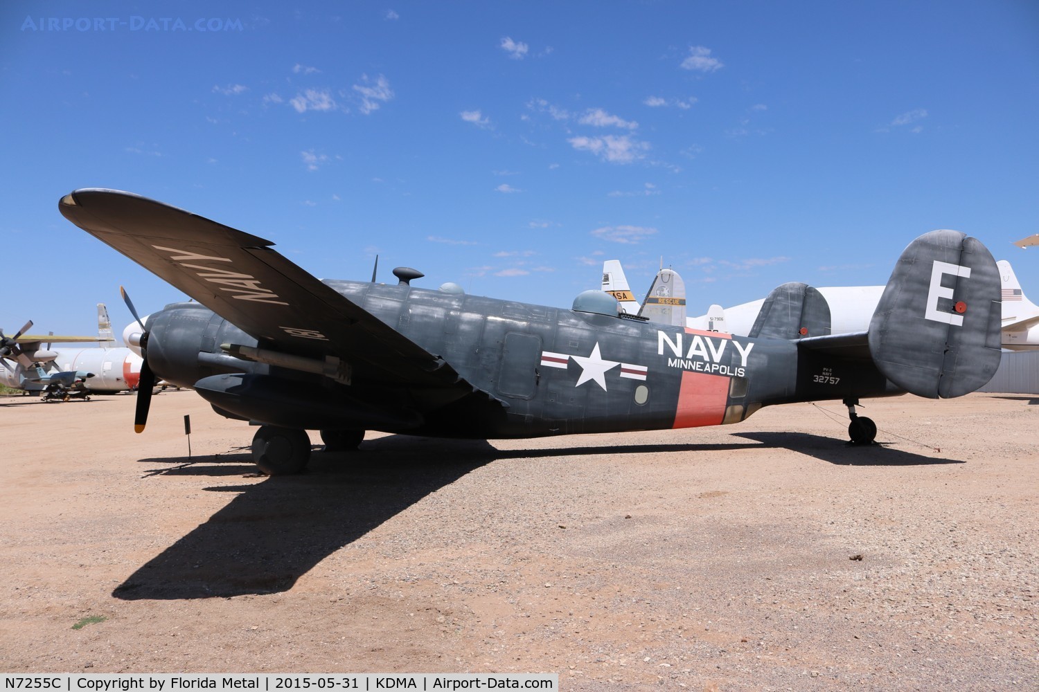 N7255C, 1945 Lockheed PV-2 Harpoon C/N 15-1223, Pima Museum 2015 PV-2