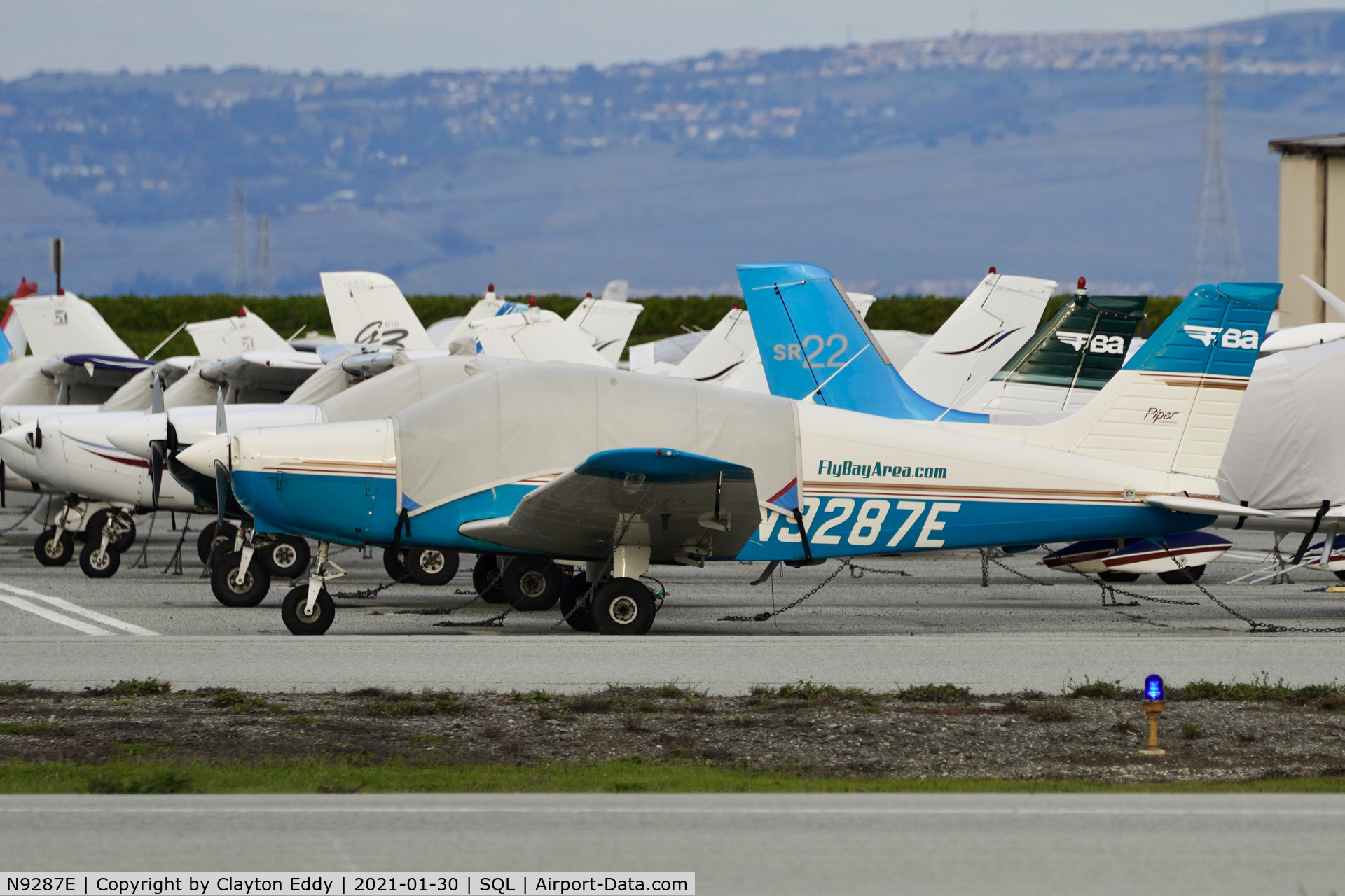 N9287E, 1997 Piper PA-28-161 C/N 2842019, San Carlos airport California 2021.