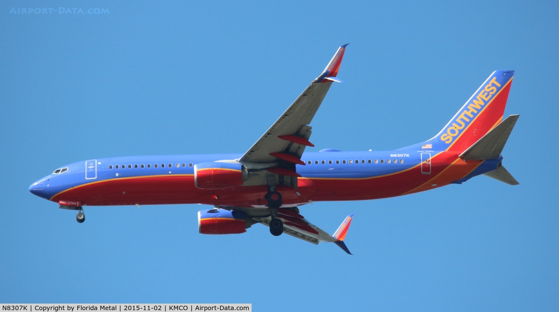 N8307K, 2012 Boeing 737-8H4 C/N 36987, MCO spotting 2015