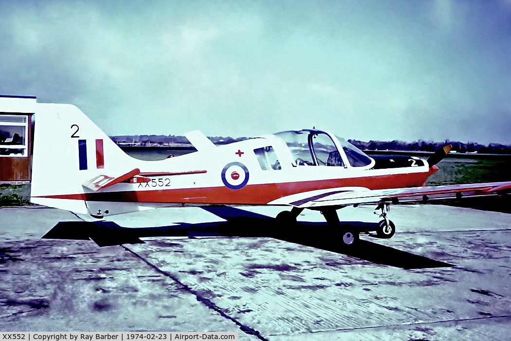XX552, 1973 Scottish Aviation Bulldog T.1 C/N BH120/245, XX552   Scottish Aviation Bulldog T.1 [BH.120/245] (Royal Air Force) Hamble~G 23/02/1974