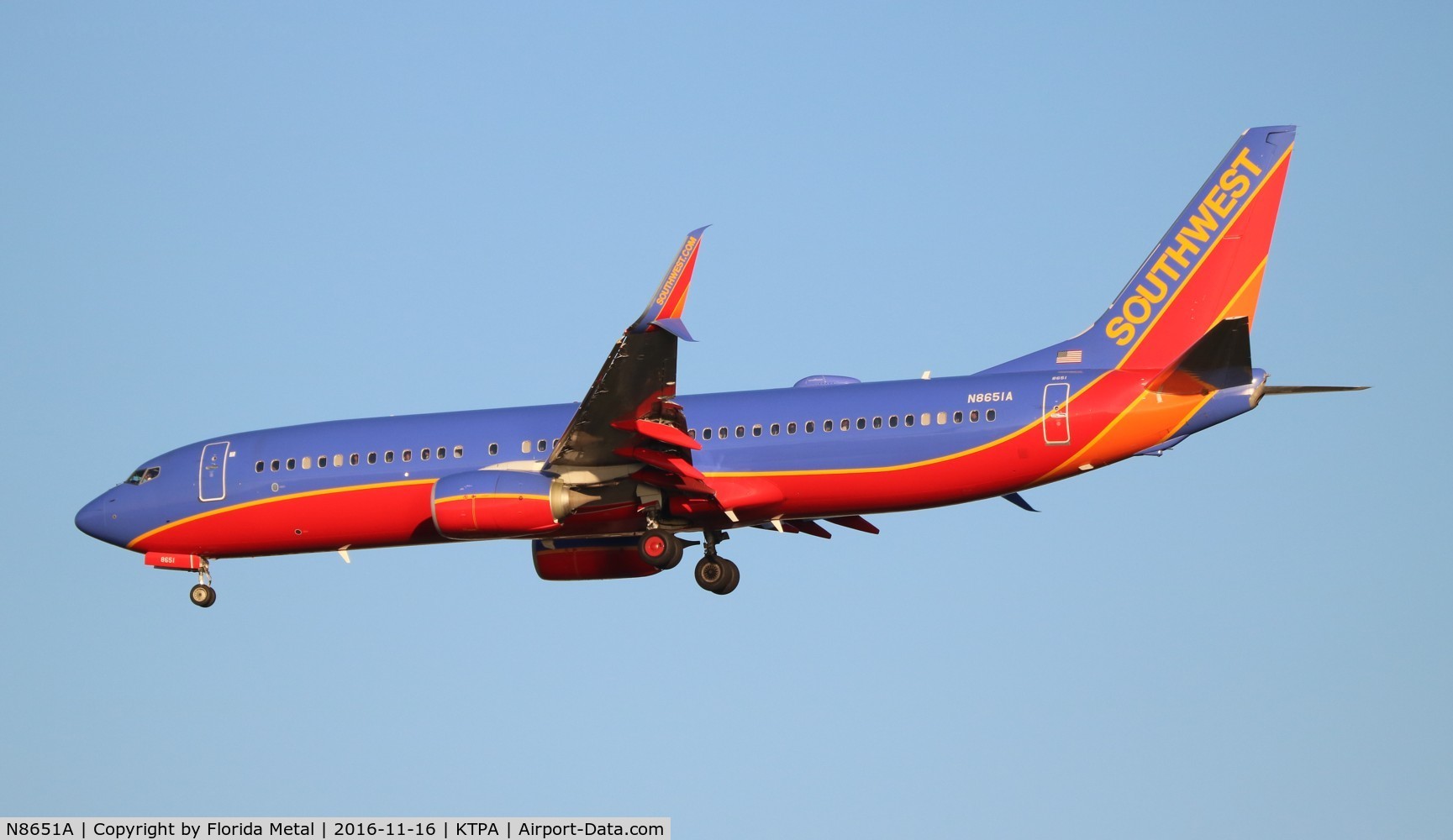 N8651A, 2014 Boeing 737-8H4 C/N 36920, TPA spotting 2016