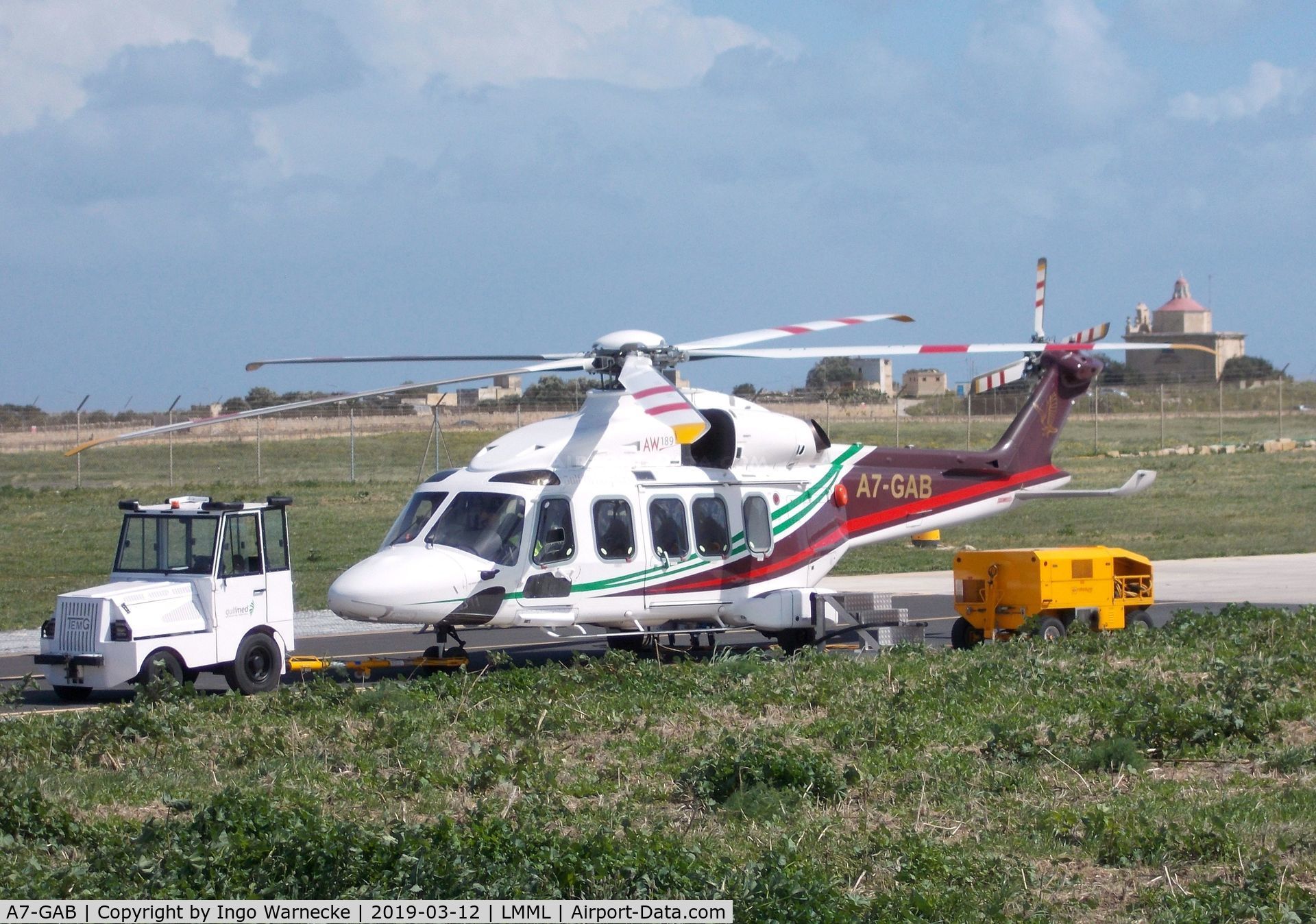 A7-GAB, 2014 AgustaWestland AW-189 C/N 49010, AgustaWestland AW189 of Gulf Helicopters, at Malta International Airport, Luqa