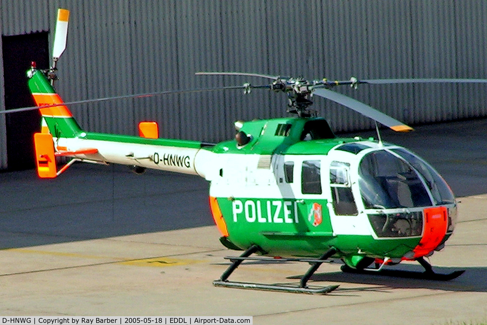 D-HNWG, 1985 MBB Bo.105CBS-4 C/N S-684, D-HNWG   MBB Bo.105CBS-4 [S-684] (Polizei Nordrhein-Westfalen) Dusseldorf Int'l~D 18/05/2005