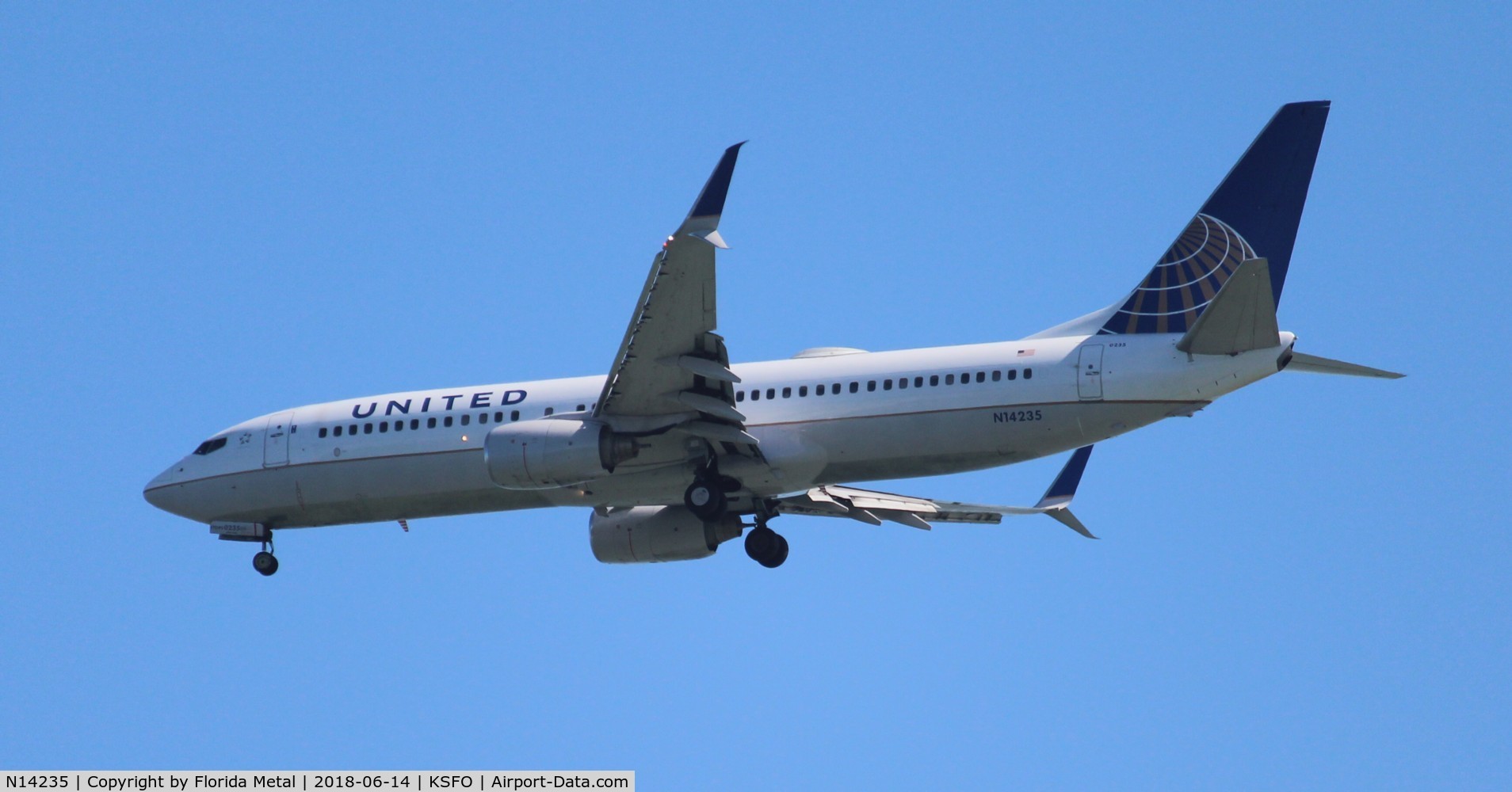 N14235, 1999 Boeing 737-824 C/N 28947, SFO spotting 2018