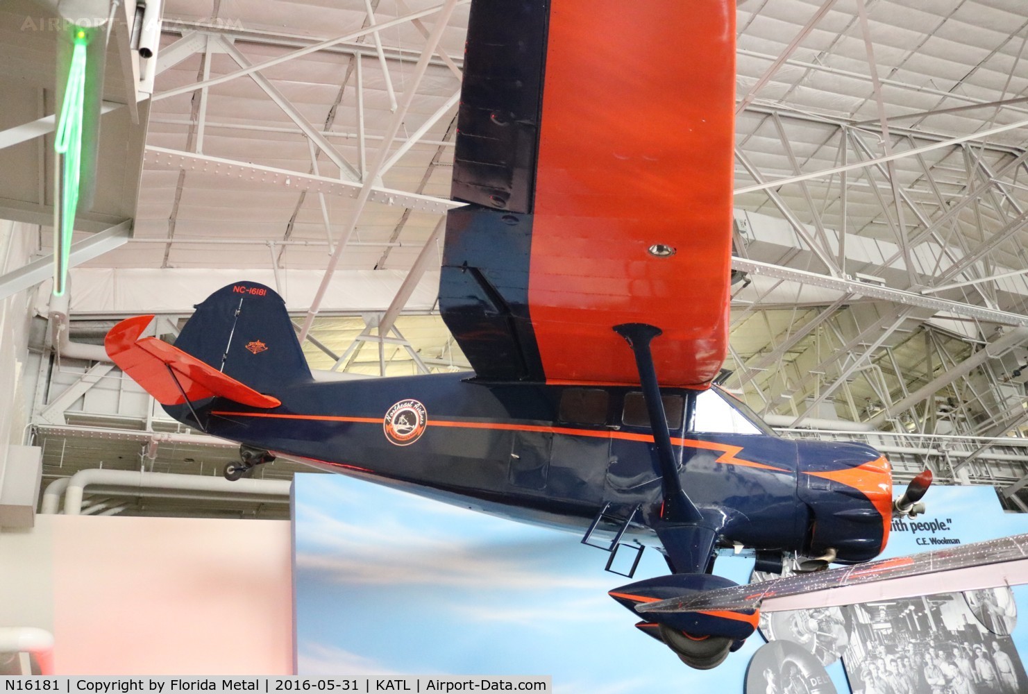 N16181, 1936 Stinson SR-8E Reliant C/N 9755, ATL Spotting 2016 Delta Museum