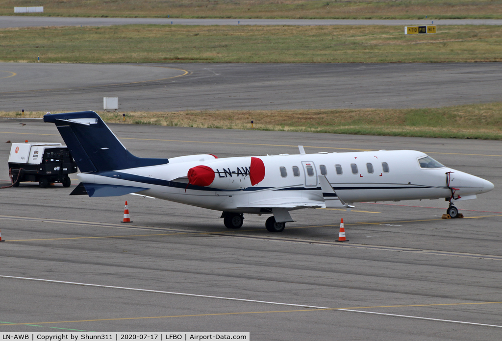 LN-AWB, 2002 Learjet 45 C/N 45-219, Parked at the General Aviation area...