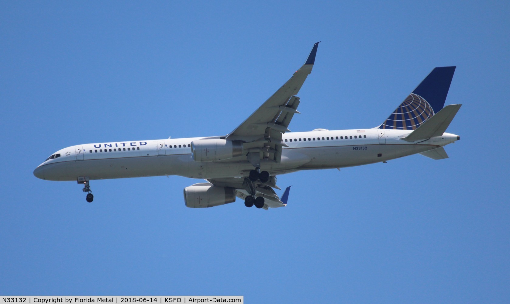 N33132, 1998 Boeing 757-224 C/N 29281, SFO spotting 2018