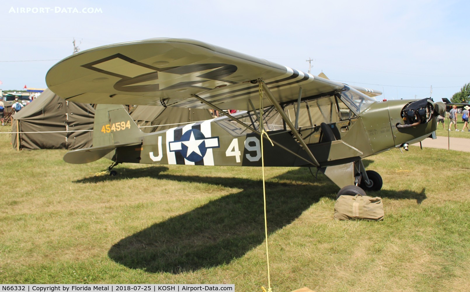 N66332, 1945 Piper L-4J Grasshopper (J3C-65D) C/N 13334, EAA OSH 2018