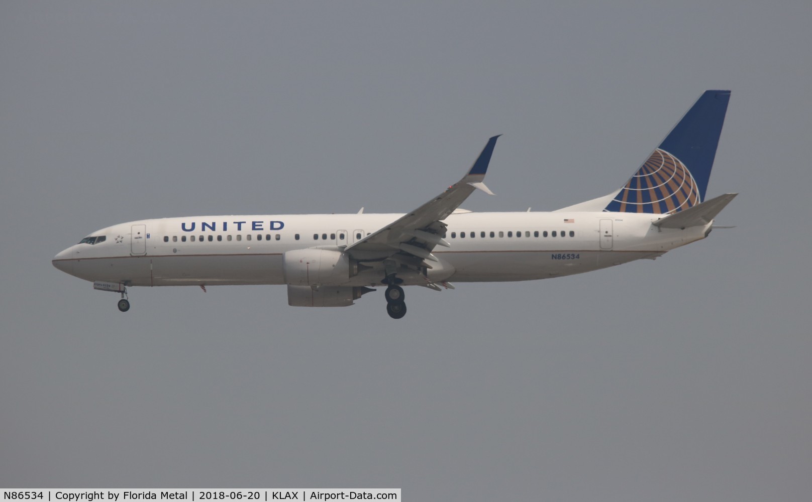 N86534, 2016 Boeing 737-824 C/N 62750, LAX spotting 2018