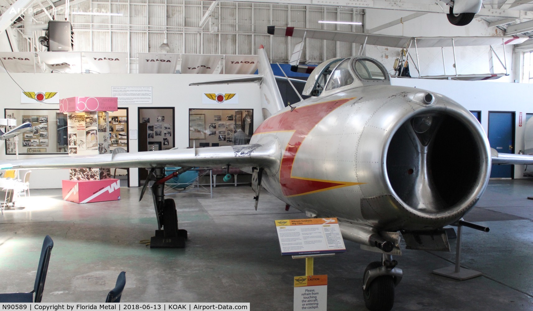 N90589, 1954 Mikoyan-Gurevich MiG-15bis C/N 2292, Oakland Museum 2018