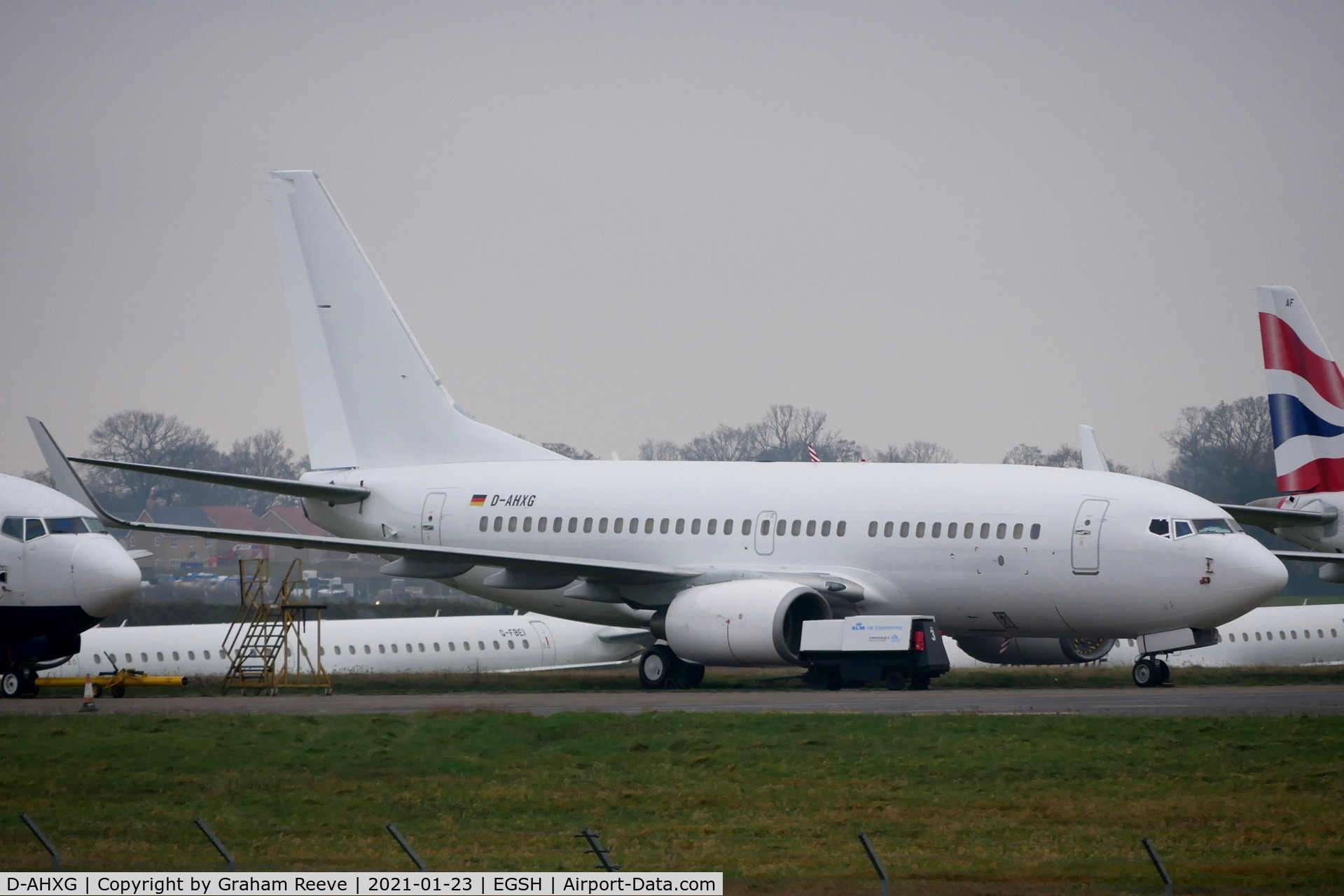 D-AHXG, 2008 Boeing 737-7K5 C/N 35140, Parked at Norwich.