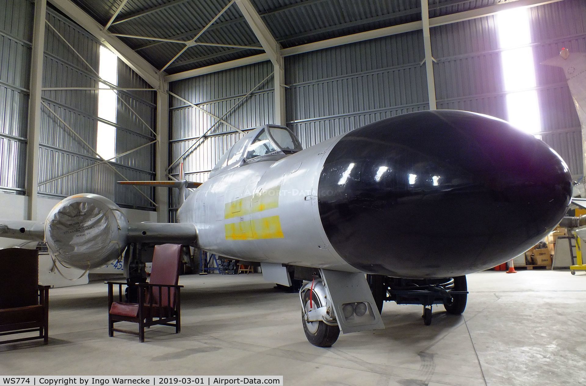 WS774, 1954 Gloster Meteor NF(T).14 C/N Not found WS774, Gloster (Armstrong Whitworth) Meteor NF(T)14 at the Malta Aviation Museum, Ta' Qali