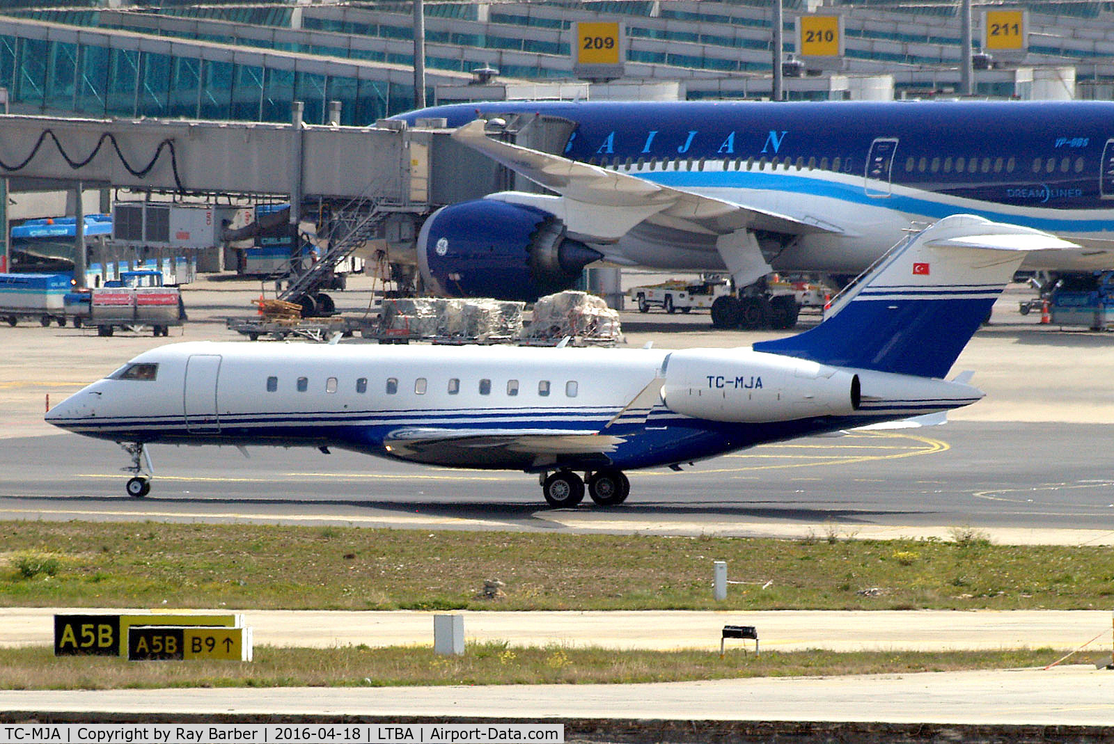 TC-MJA, 2010 Bombardier BD-700 Global 5000 C/N 9408, TC-MJA   Bombardier BD-700 Global 5000 [9408] (MNG Jet) Istanbul-Ataturk~TC 18/04/2015