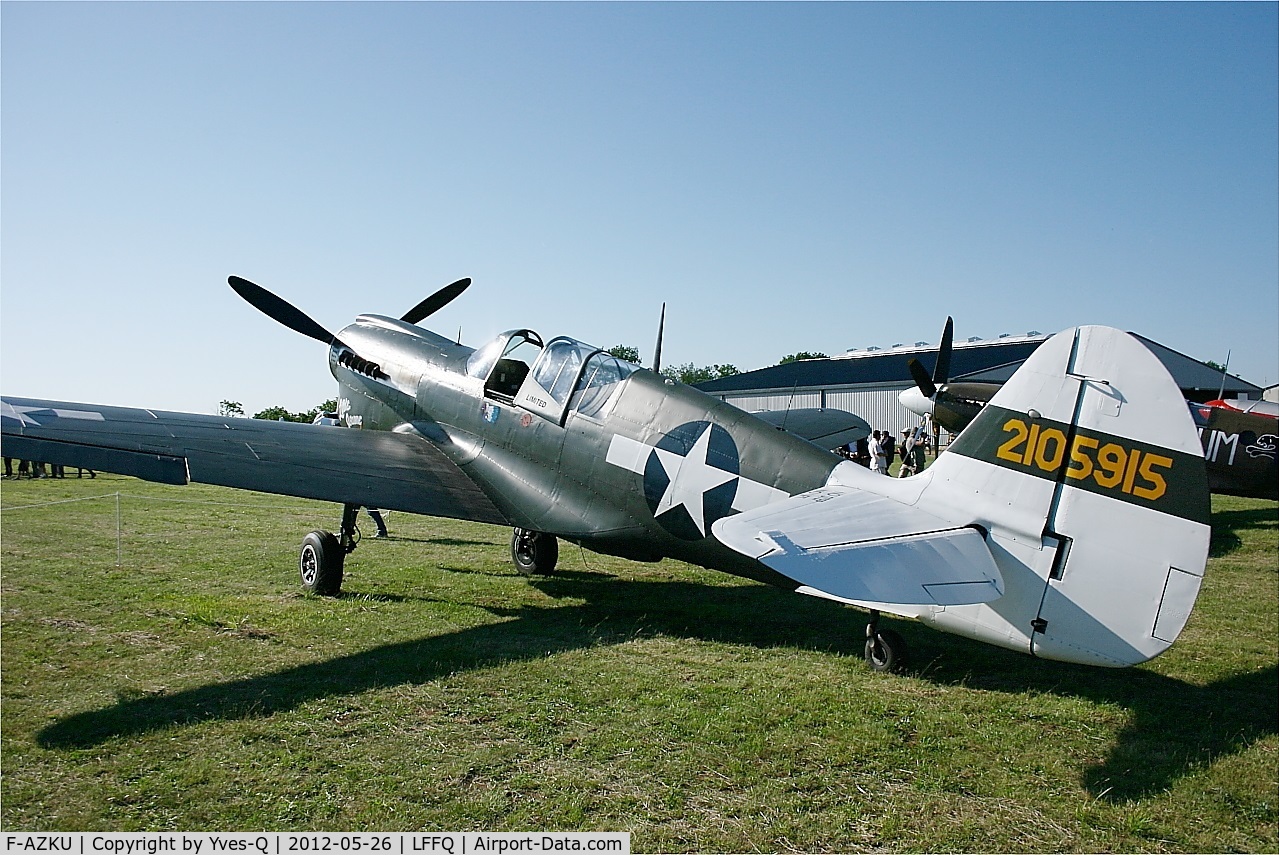 F-AZKU, 1942 Curtiss P-40N Warhawk C/N 29677, Curtiss P-40N Warhawk, Static display, La Ferté-Alais Airfield (LFFQ) Air Show 2012