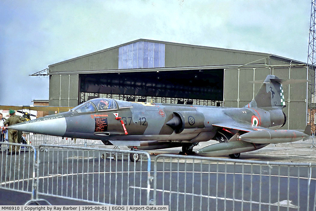 MM6910, Aeritalia F-104S-ASA Starfighter C/N 1210, MM6910   Lockheed F-104S ASA Starfighter [1210] (Italian Air Force) RAF St Mawgan / Newquay~G @ 01/08/1995