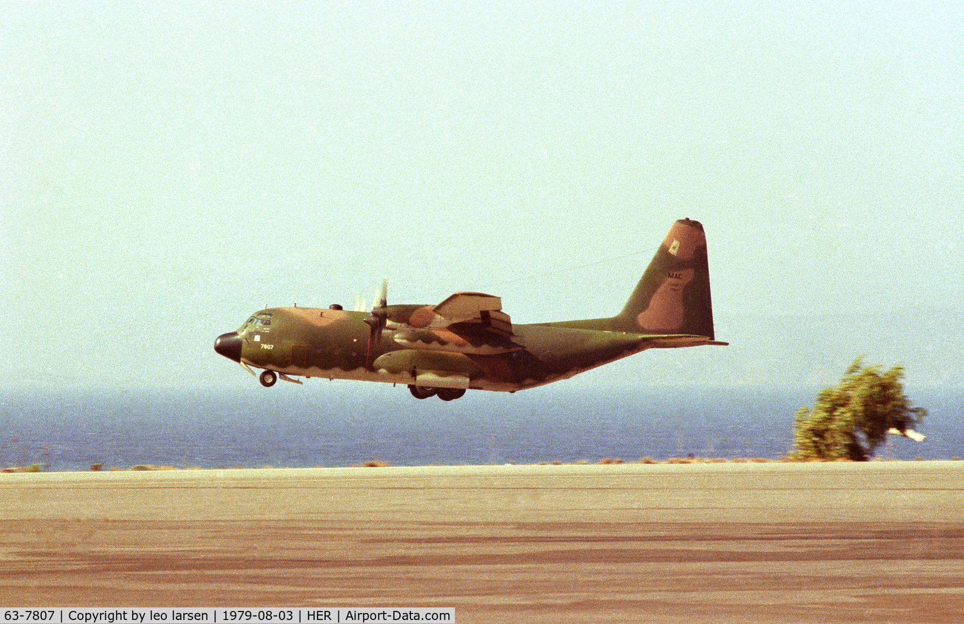 63-7807, 1963 Lockheed C-130E Hercules C/N 382-3876, Heraklion 3.8.1979