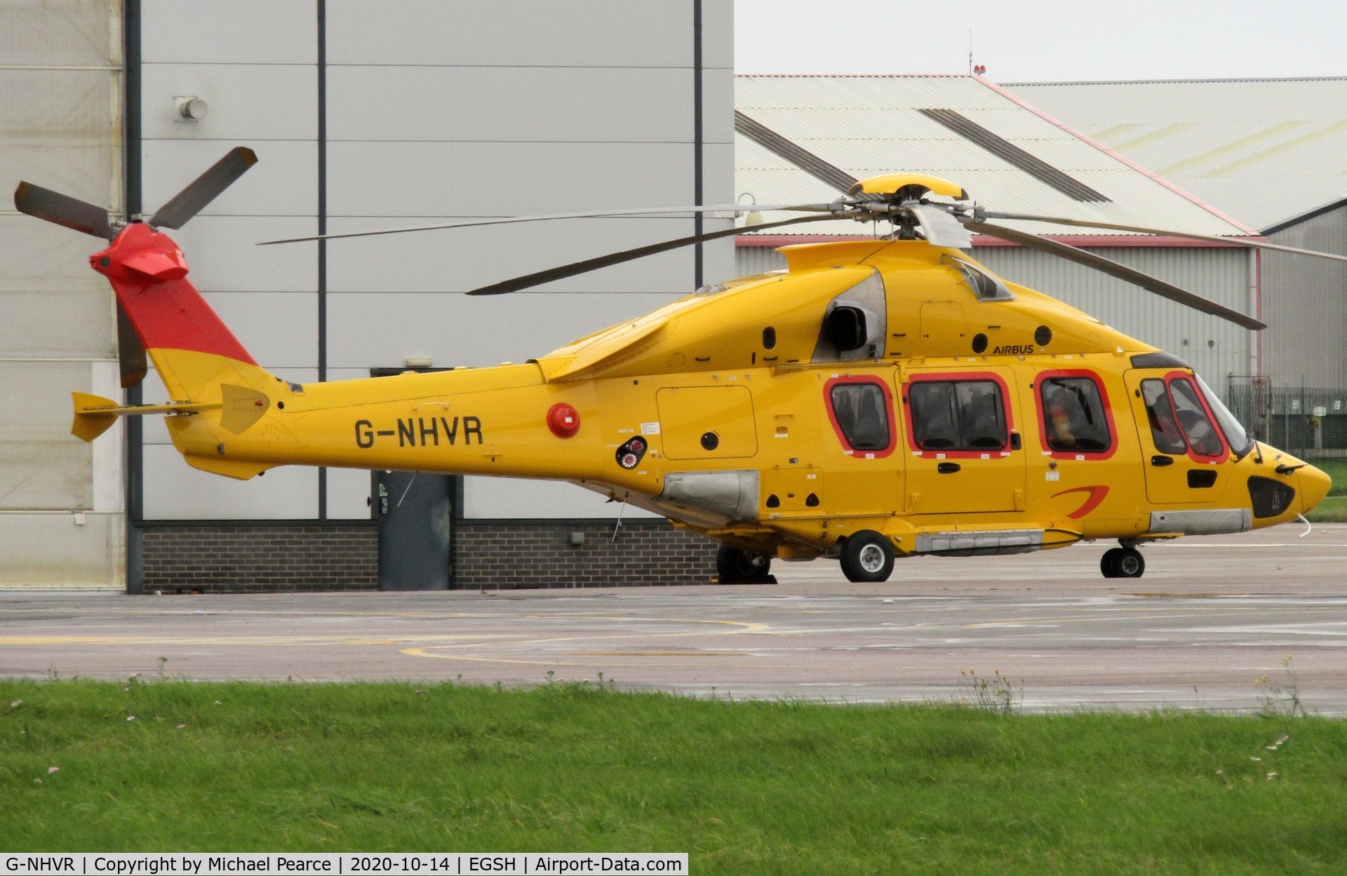 G-NHVR, 2018 Airbus Helicopters EC-175B C/N 5033, Parked at SaxonAir after arrival from Den Helder (DHR).