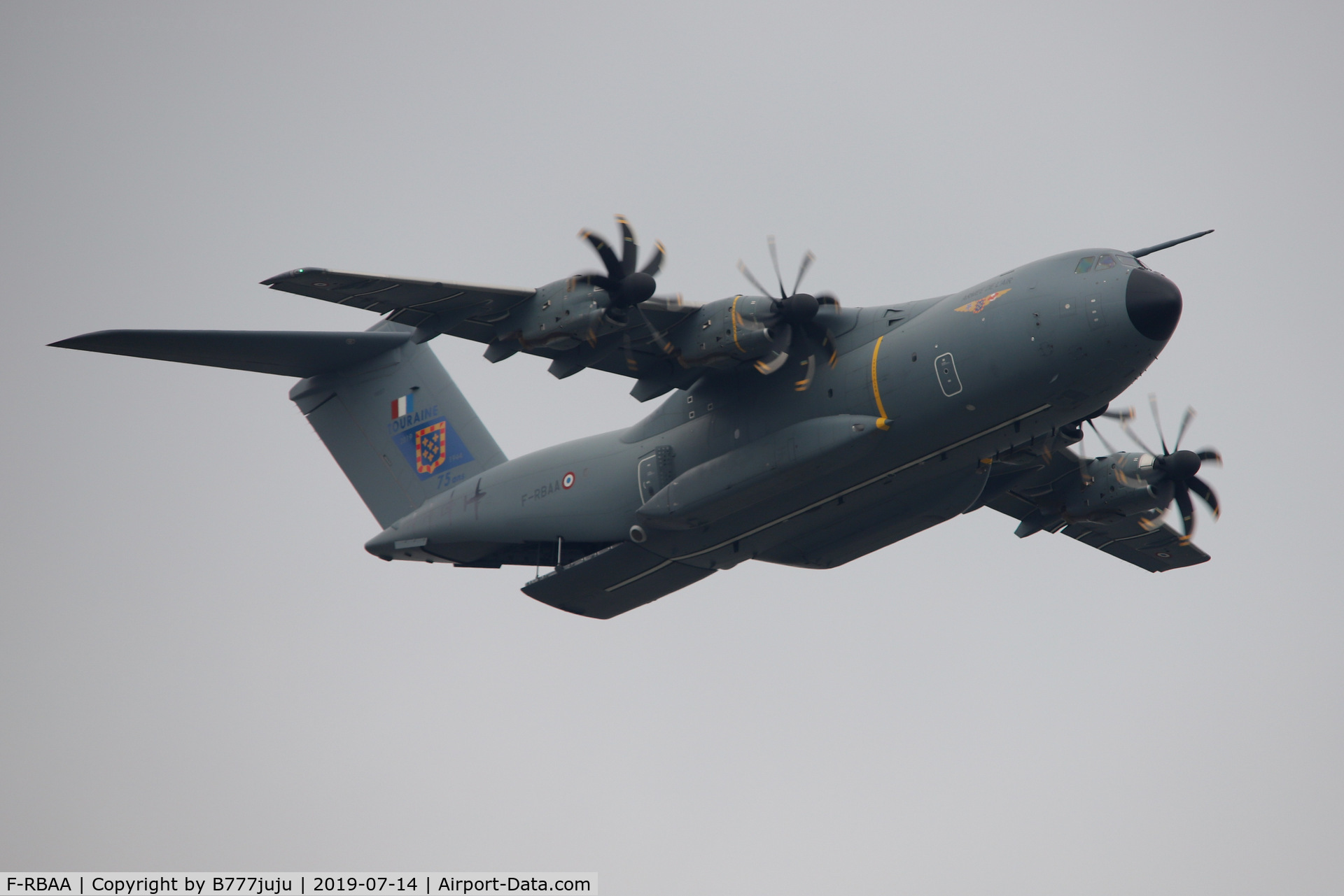 F-RBAA, 2013 Airbus A400M Atlas C/N 007, during French Parade over Paris