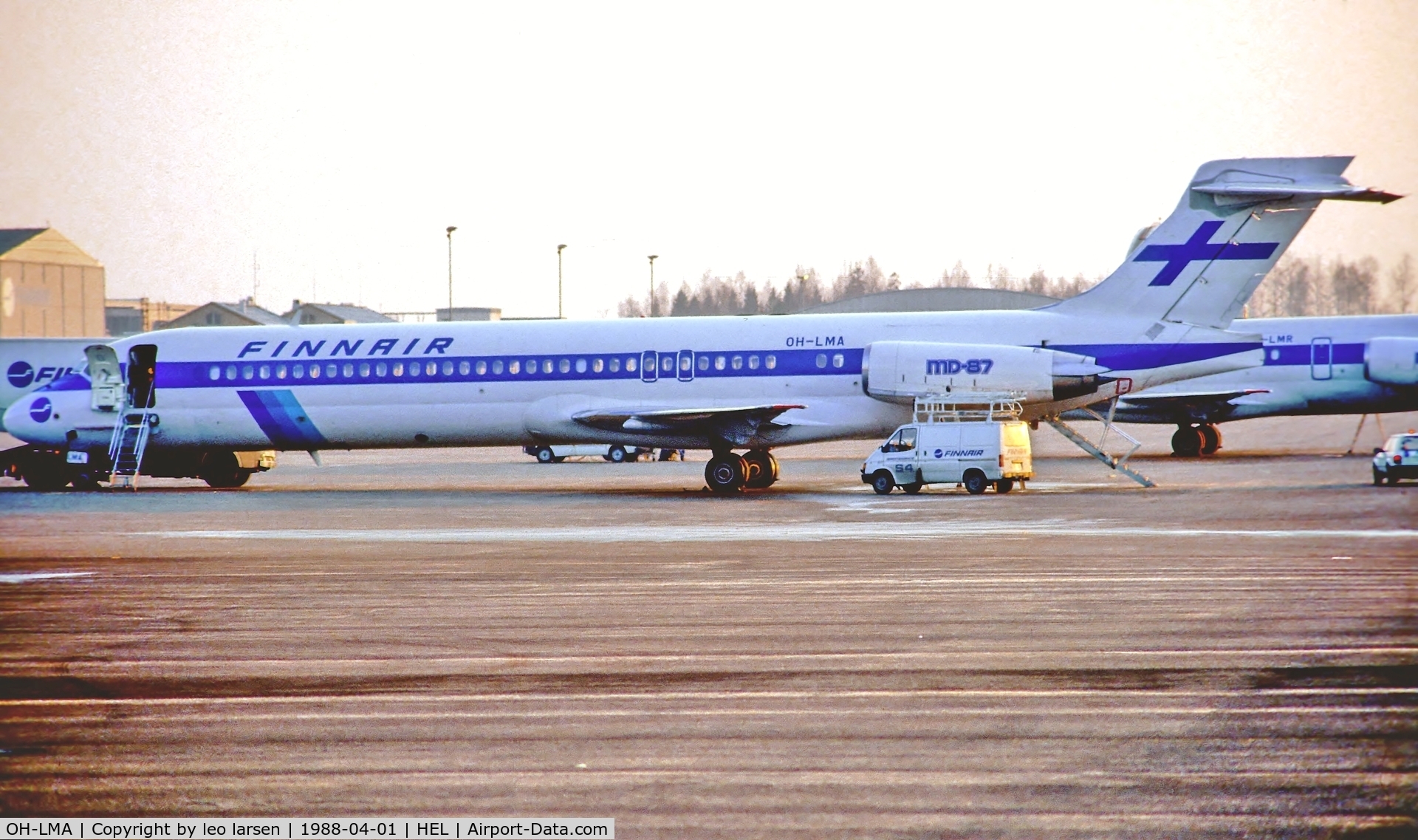 OH-LMA, 1987 McDonnell Douglas MD-87 (DC-9-87) C/N 49403, Helsinki 1.4.1988