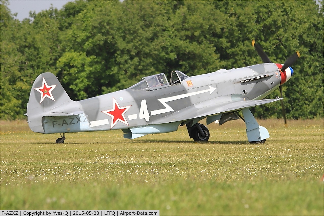 F-AZXZ, 1944 Yakovlev Yak-3UA Replica C/N Y337, Yakovlev YAK-3UA Replica, Taxiing, La Ferté-Alais Airfield (LFFQ) Air show 2015