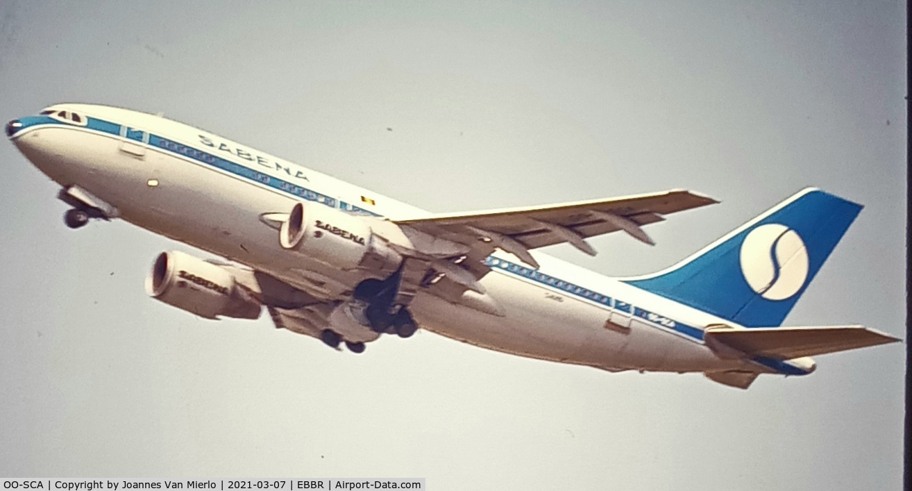 OO-SCA, 1984 Airbus A310-222 C/N 303, T/O EBBR 25R  scan/slide
