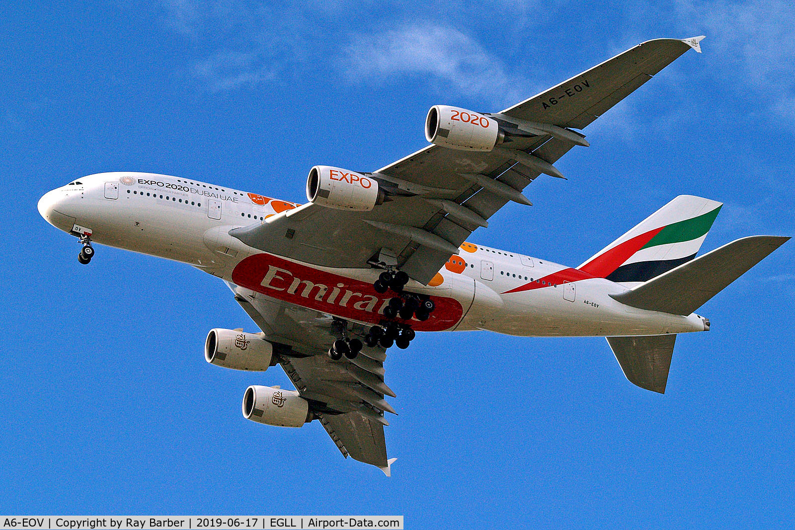 A6-EOV, 2015 Airbus A380-861 C/N 207, A6-EOV   Airbus A380-861 [206] (Emirates Airline) Home~G 17/06/2019