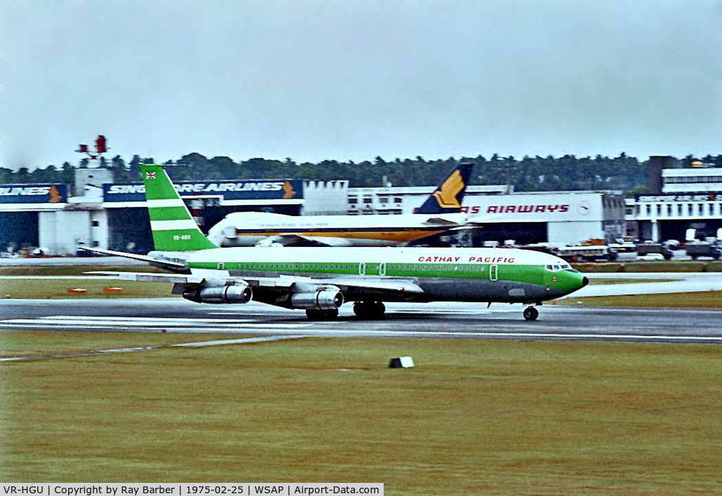 VR-HGU, 1965 Boeing 707-351C C/N 19034, VR-HGU   Boeing 707-351C [19034] (Cathay Pacific) Singapore-Paya Lebar~9V 26/02/1975