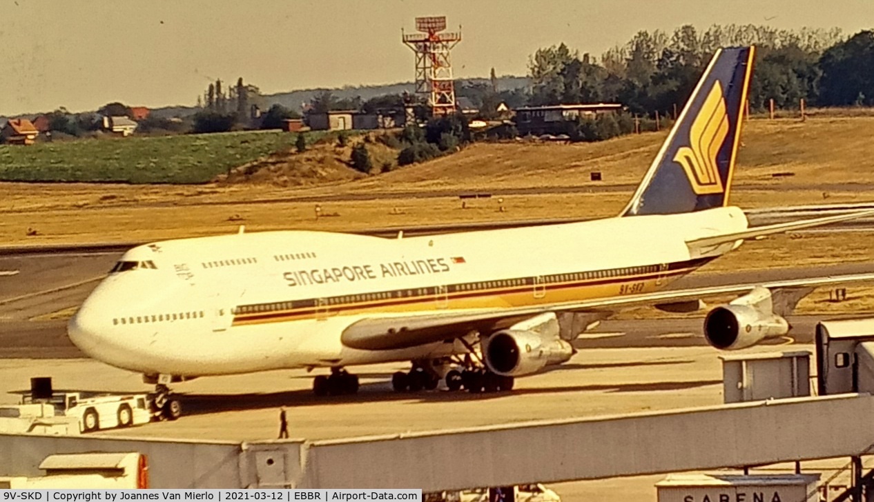 9V-SKD, 1983 Boeing 747-312 C/N 23029, scan from slide