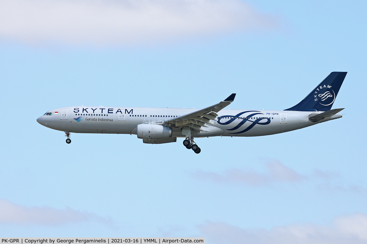 PK-GPR, 2013 Airbus A330-343X C/N 1446, On short final, runway 16.