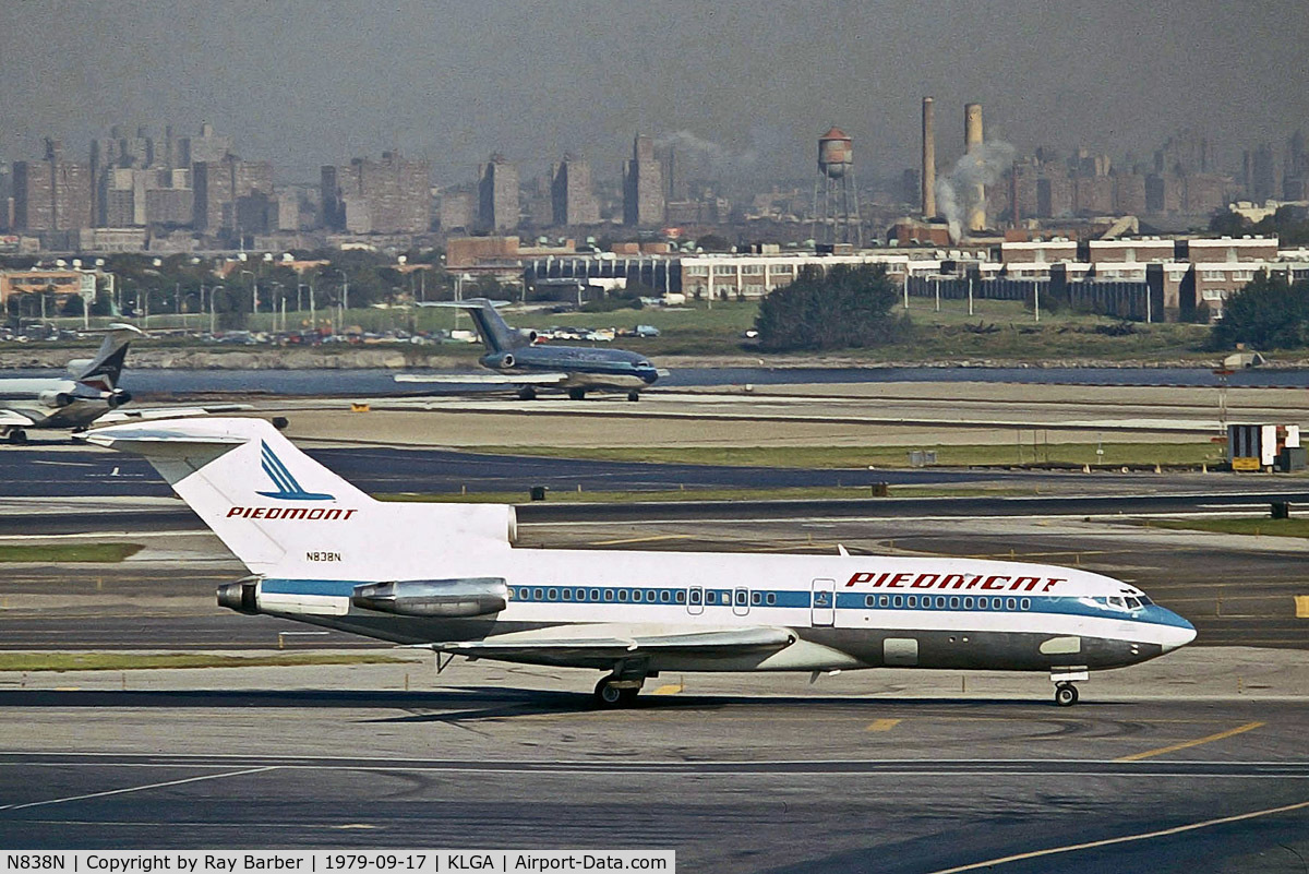 N838N, 1965 Boeing 727-51 C/N 18803, N838N   Boeing 727-51 [18803] (Piedmont Airlines) New York-La Guardia~N 17/09/1979