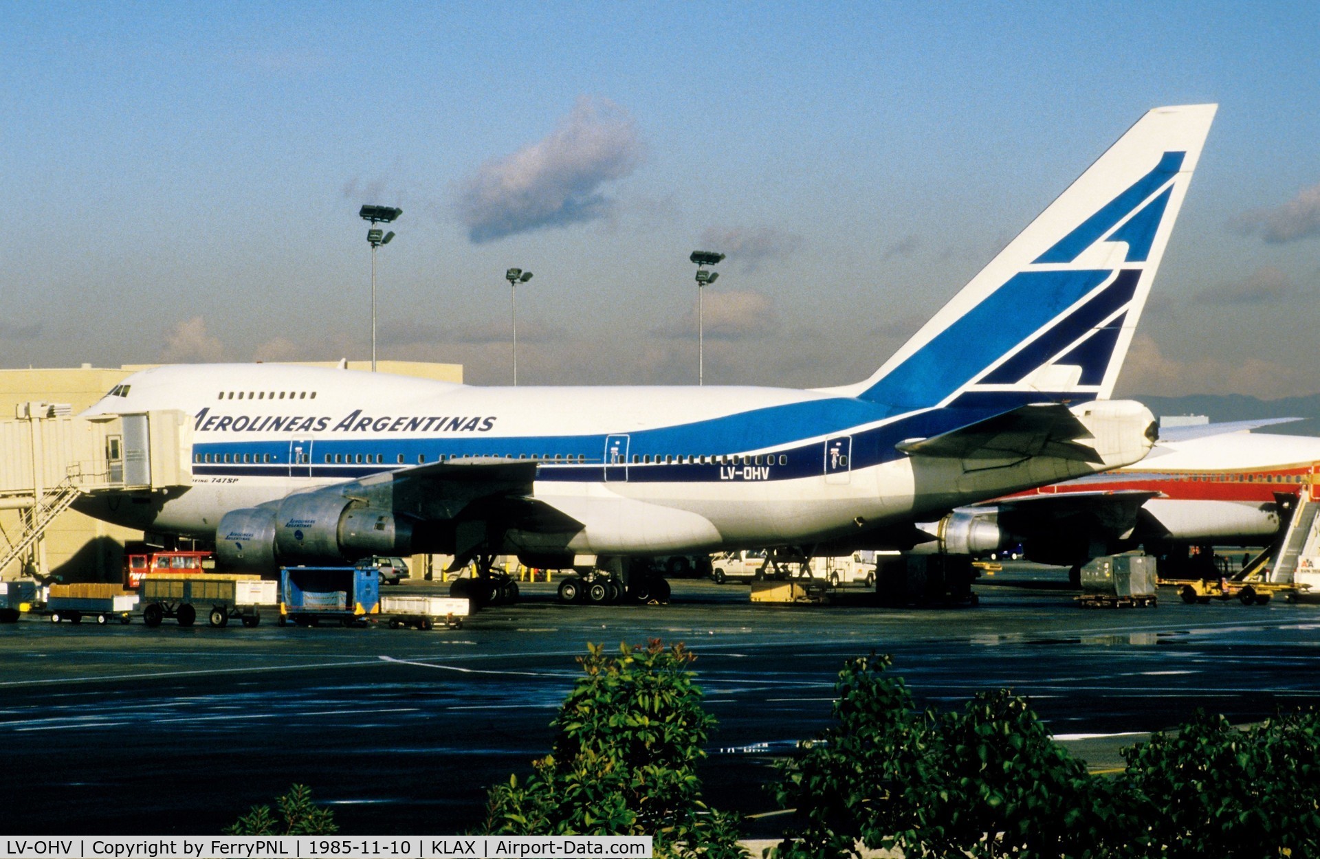 LV-OHV, 1979 Boeing 747SP-27 C/N 21786, Aerolineas Argentinas B747SP At its gate in LAX