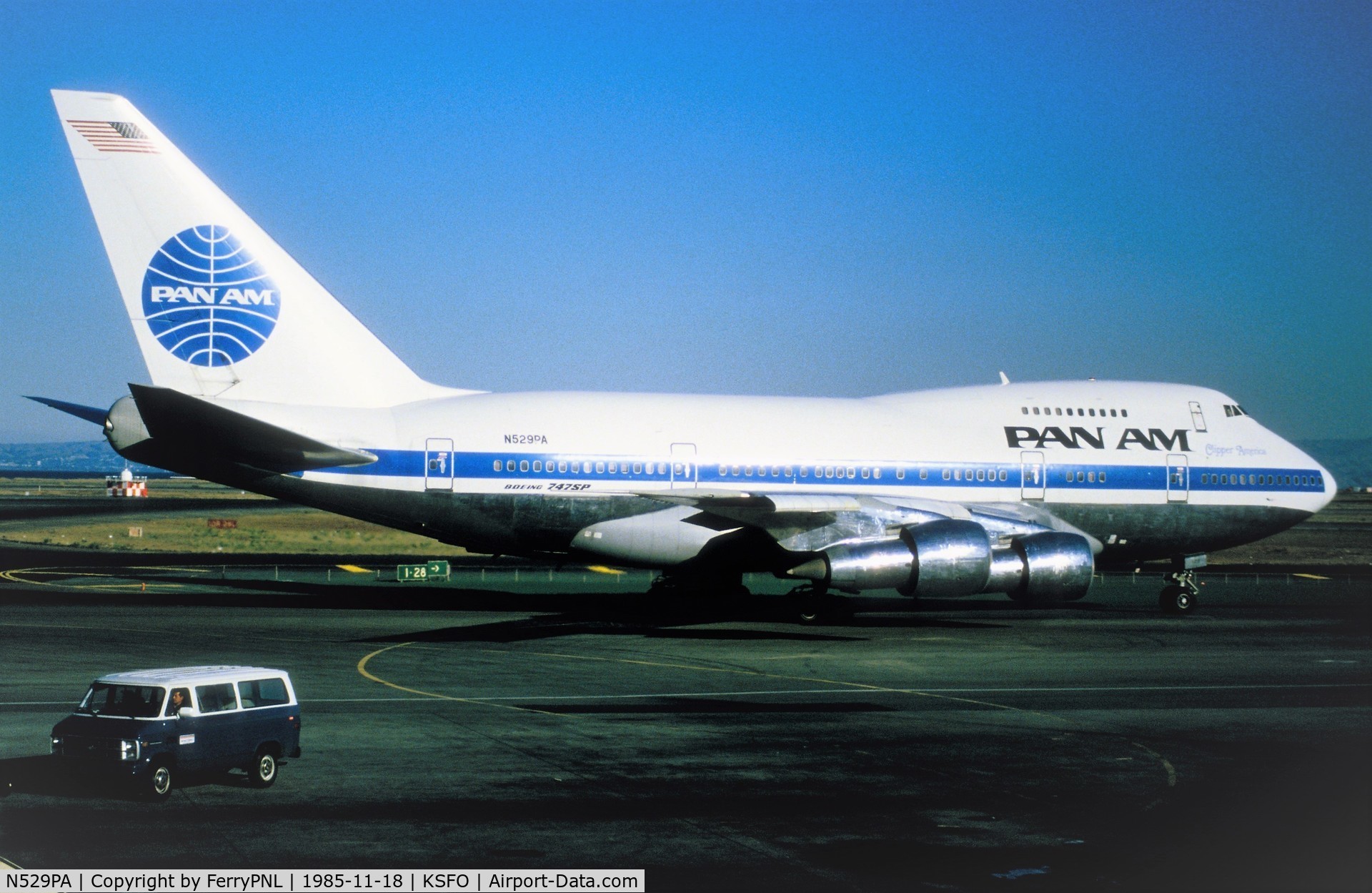 N529PA, 1980 Boeing 747SP-27 C/N 21992, Clipper America taxying for departure