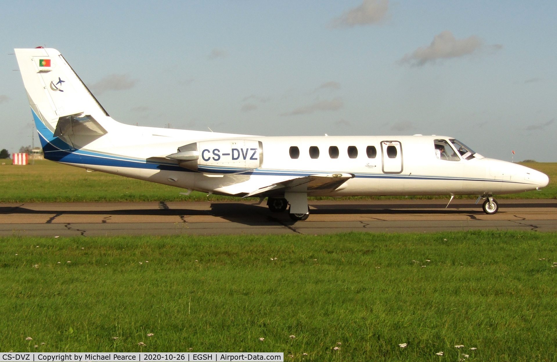 CS-DVZ, 1982 Cessna 550 Citation II C/N 550-0443, Departing SaxonAir to Gibraltar (GIB), following an overnight stay.