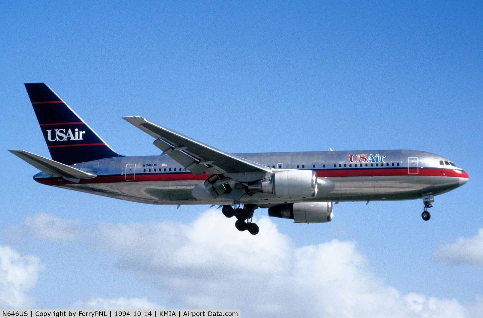 N646US, 1987 Boeing 767-201/ER C/N 23898, USAir B762 arriving in MIA