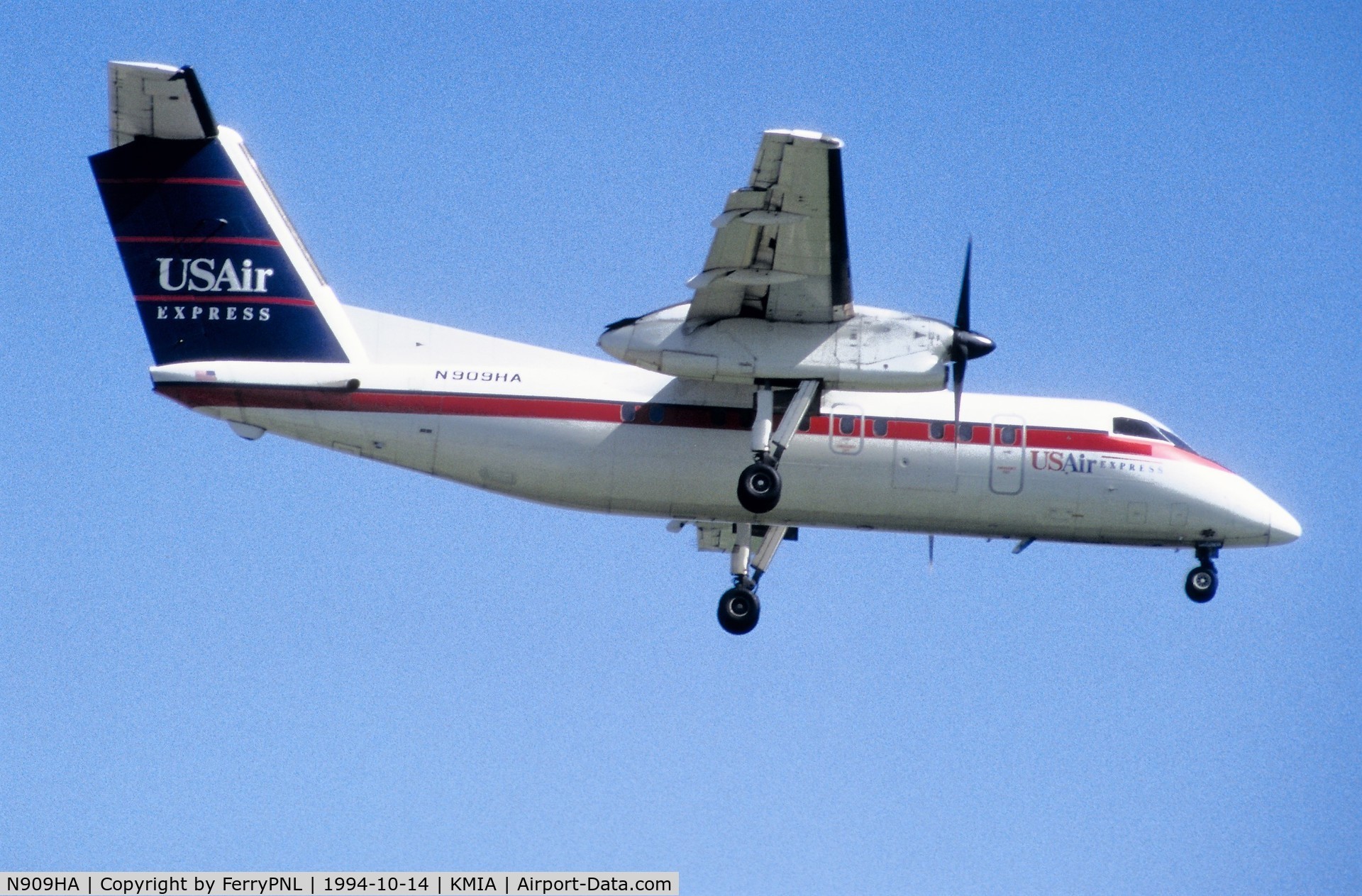 N909HA, 1985 De Havilland Canada DHC-8-103 Dash 8 C/N 018, USAir Express DHC8