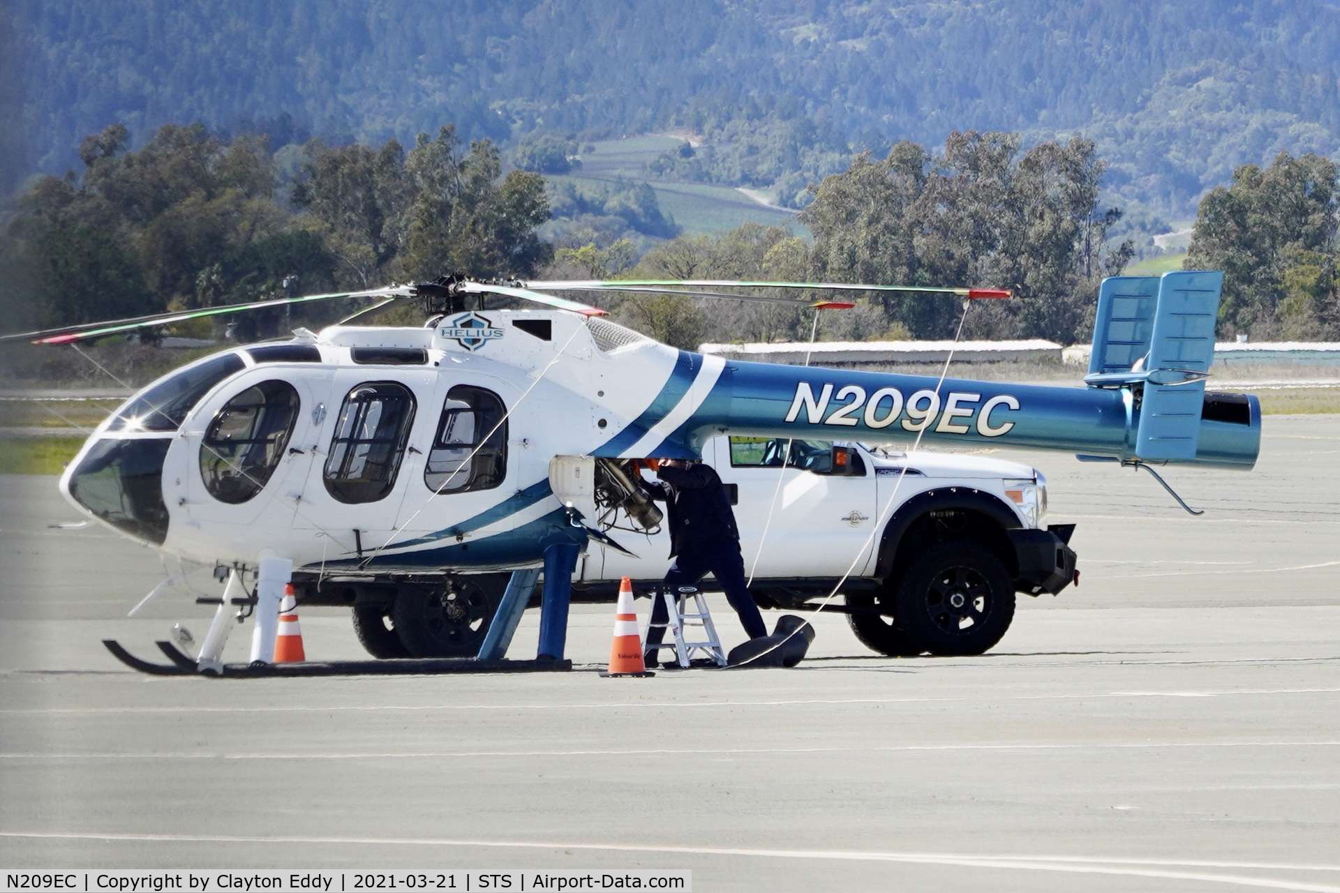 N209EC, 2007 MD Helicopters 600N C/N RN074, Charles M. Schulz Sonoma County Airport 2021.