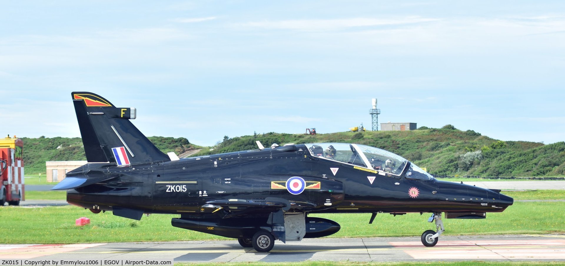 ZK015, 2008 British Aerospace Hawk T2 C/N RT006/1244, sitting on top of the van roof