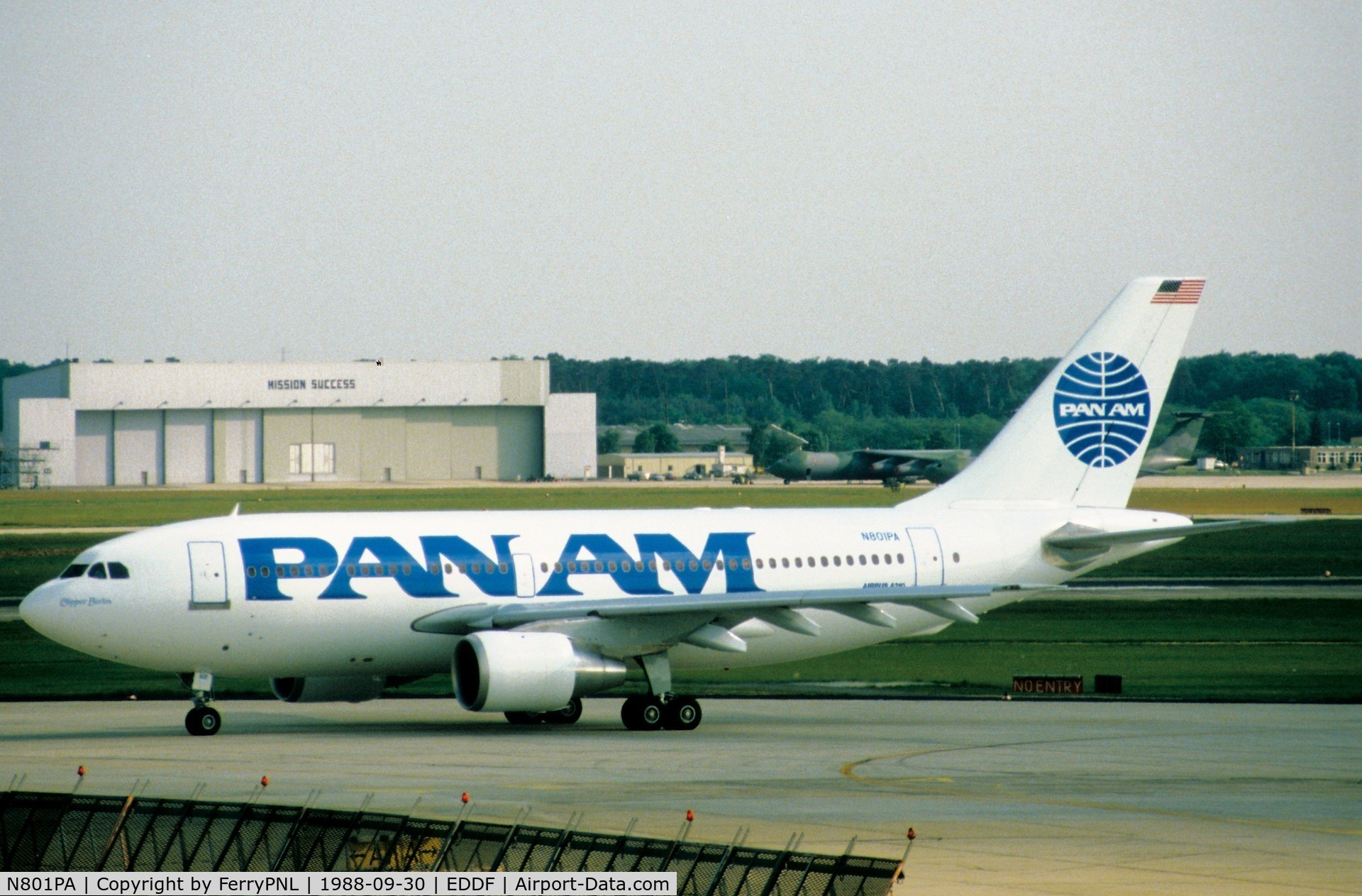 N801PA, 1985 Airbus A310-221 C/N 288, Arrival of PanAm A310