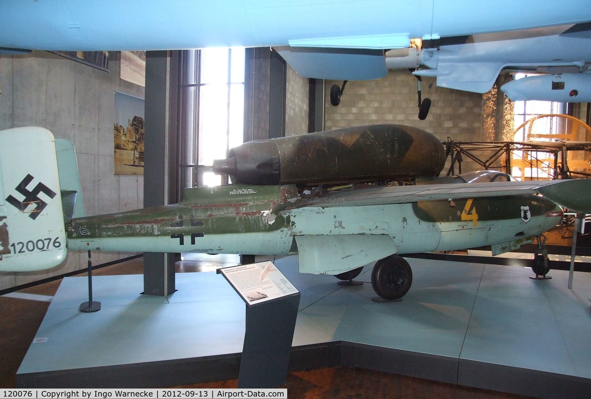 120076, Heinkel He-162A-2 Volksjager C/N 120076, Heinkel He 162A-2 'Spatz'/'Salamander'/'Volksjäger' at the DTM (Deutsches Technikmuseum), Berlin