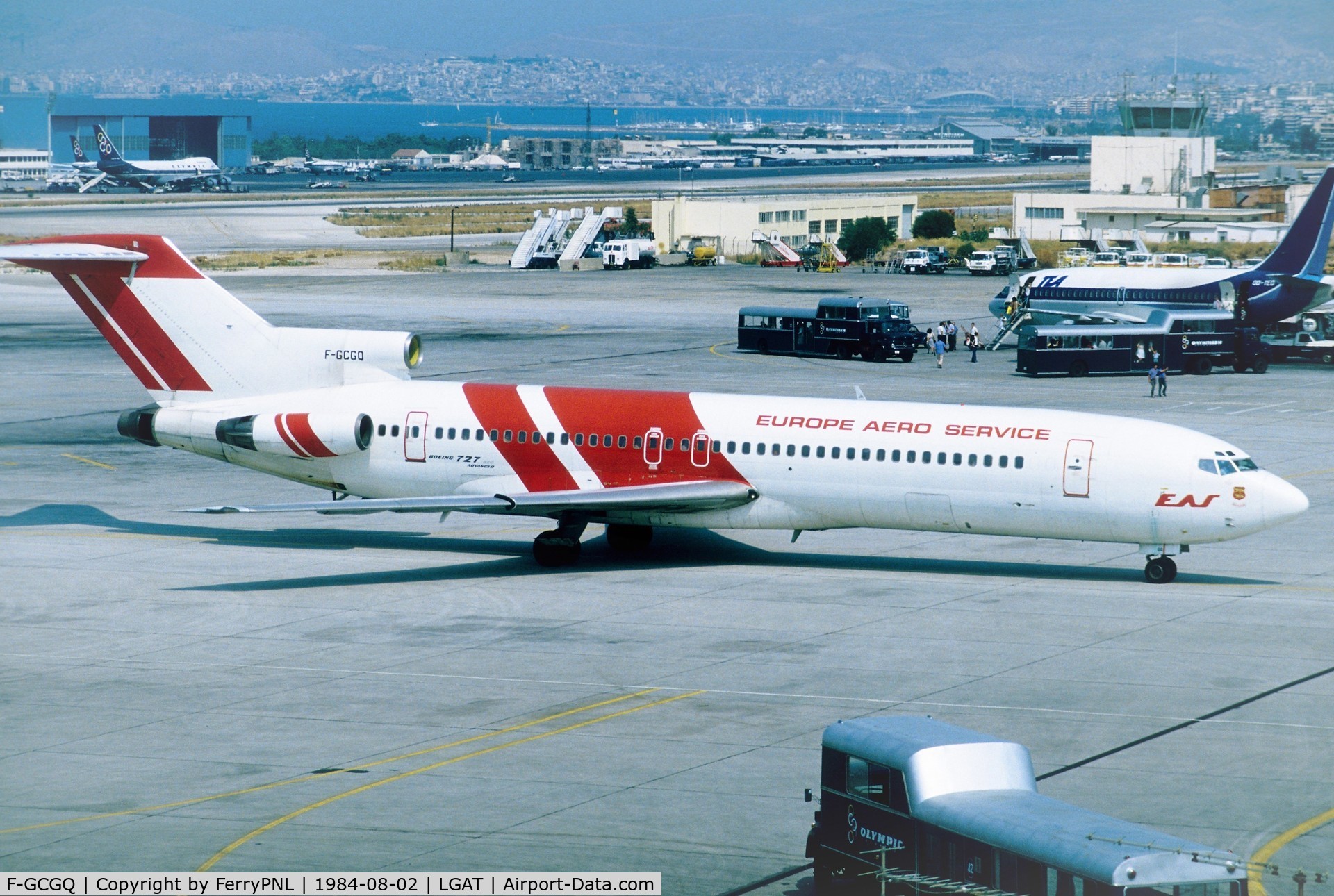 F-GCGQ, 1972 Boeing 727-227 C/N 20609, EAS B727 arriving in ATH