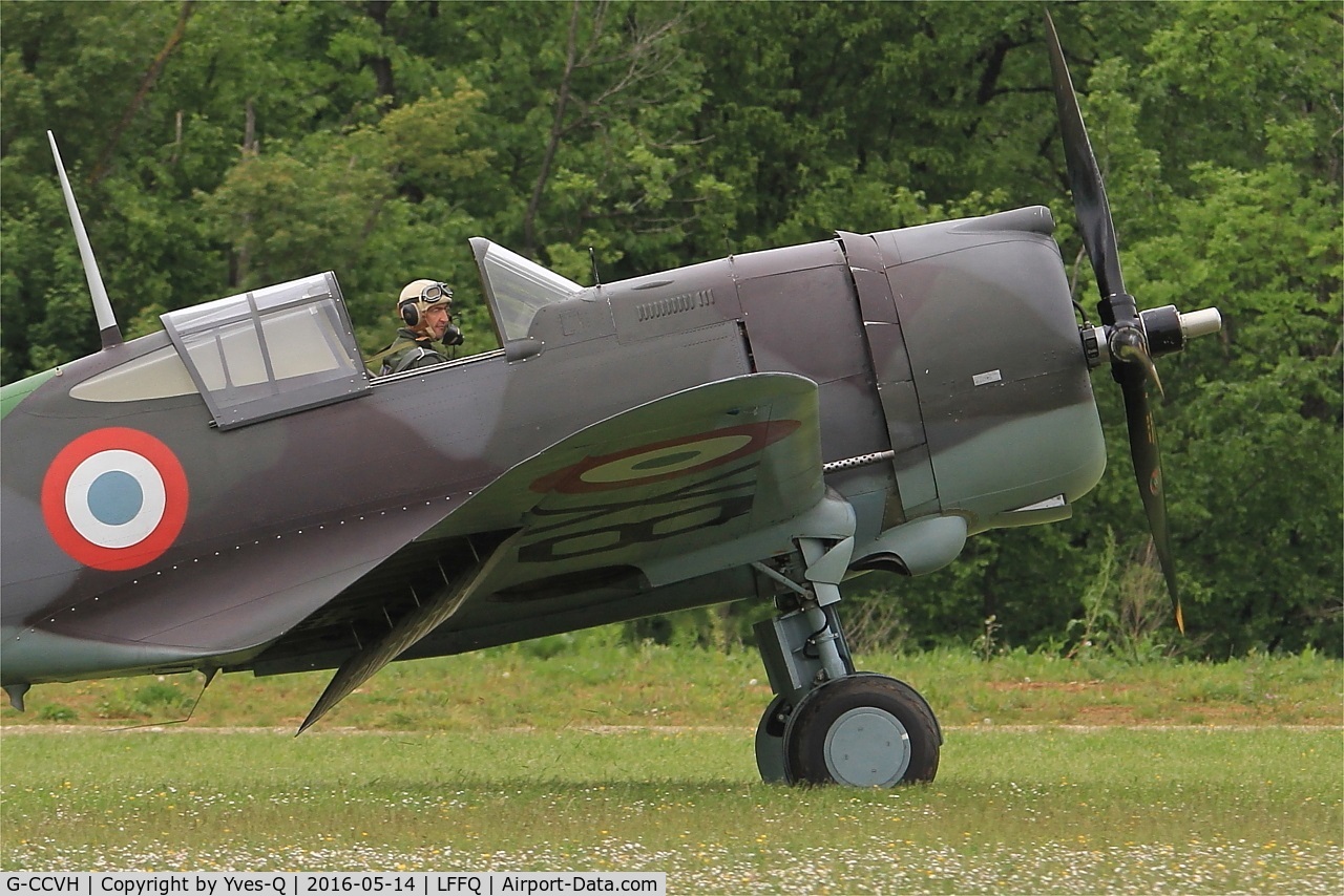 G-CCVH, 1939 Curtiss H-75A-1 C/N 12881, Curtiss H-75A-1, Taxiing, La Ferté-Alais airfield (LFFQ) Airshow 2015